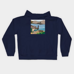 Galapagos Islands Landscape Kids Hoodie